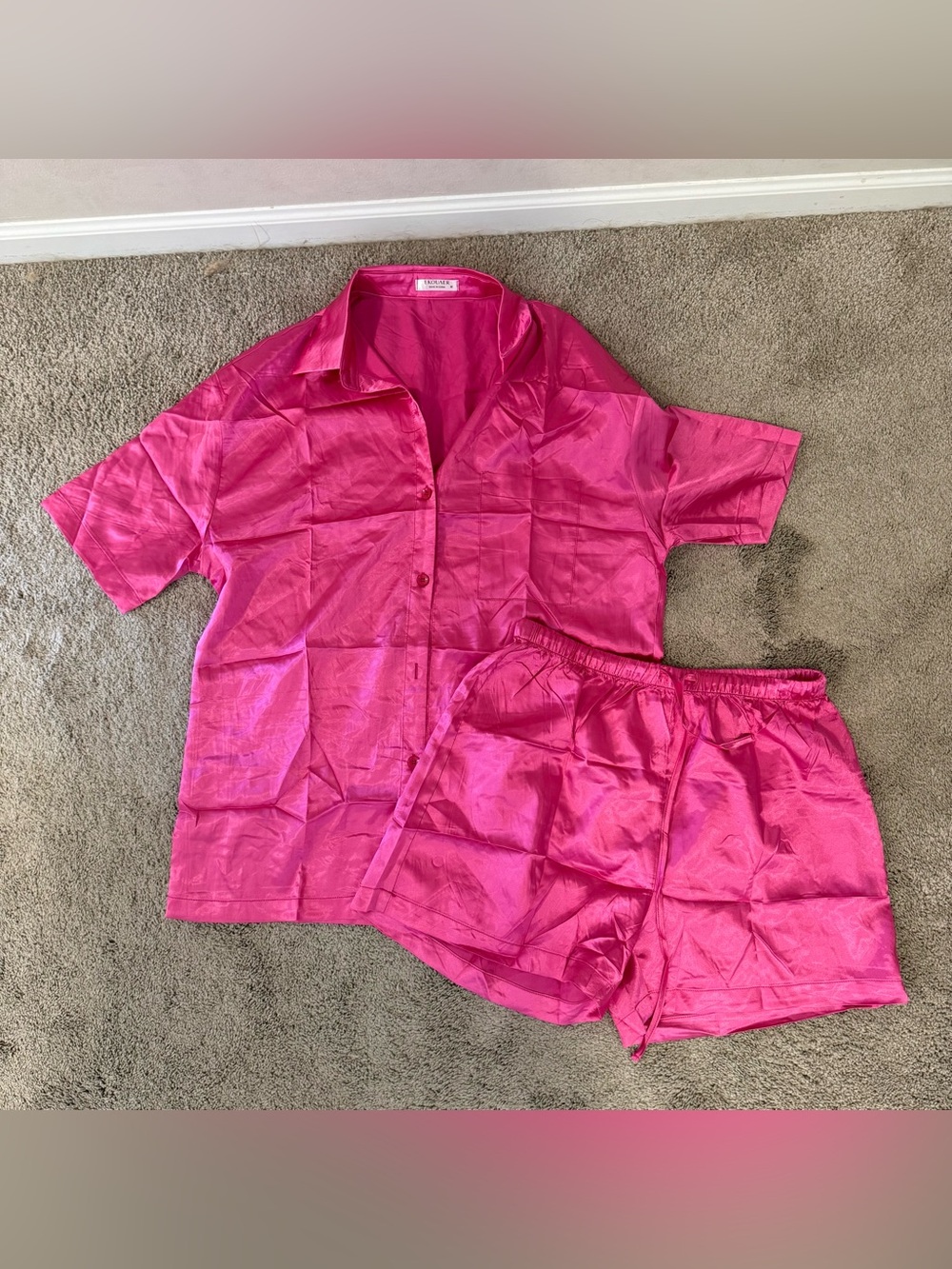 Silky Hot Pink Short Pajama Set - Women